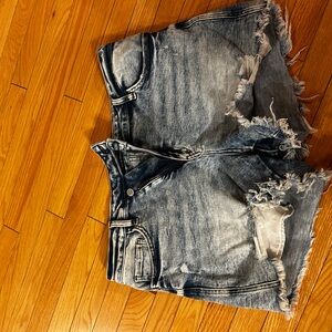 Flying Monkey Blue Frayed Jean Shorts